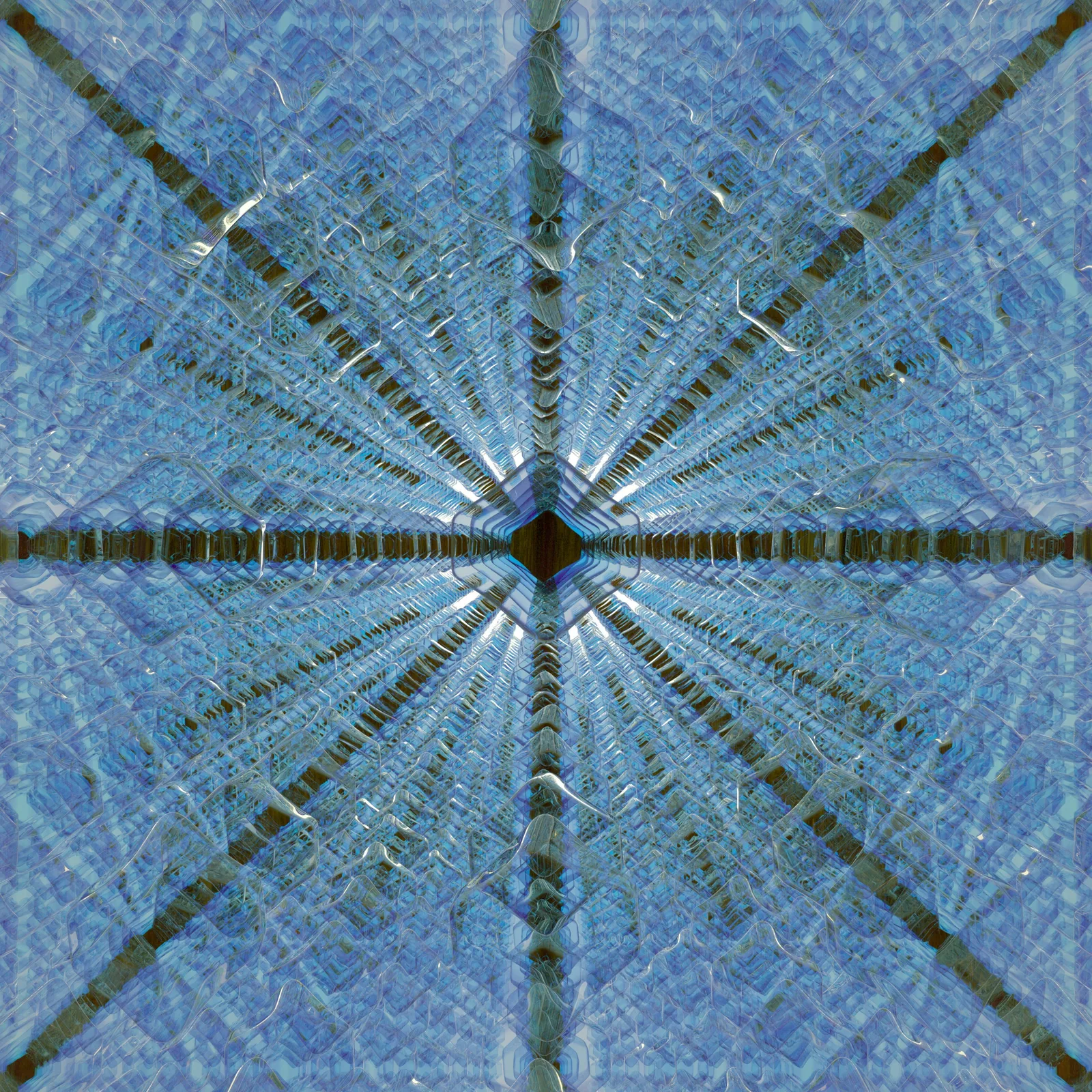 Digital grid extending into a central point